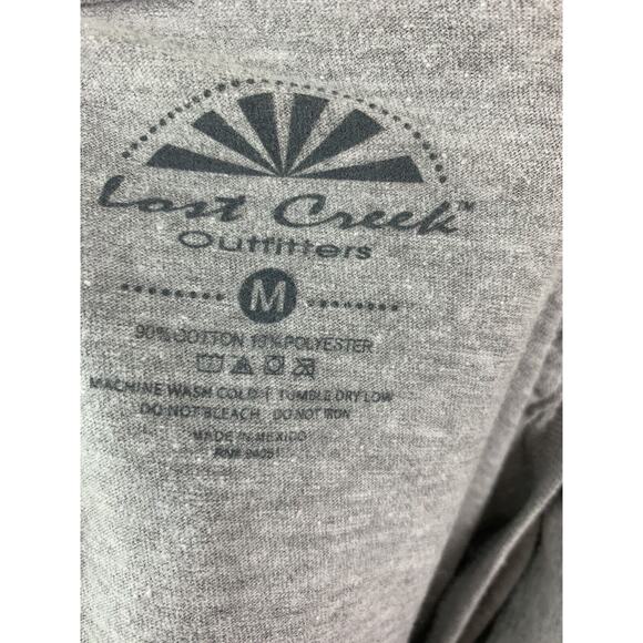 Medium Lost Creek Short Sleeve T Shirt Women's Gray Logo "Heifer Please" - Picture 10 of 10